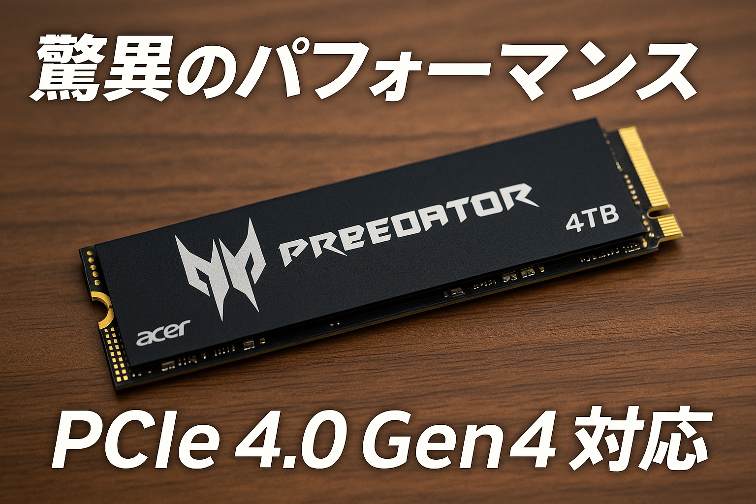 Acer Predator M.2 SSD 4TB GM7000 DRAMキャッシュ搭載 NVMe1.4 2280 PCIe Gen4×4 超高速(最大読み込み：7400MB/s、最大書き込み：6700MB/s) 内蔵SSD PS5/PS5 Pro動作確認済み 高耐久 3D NAND TLC メーカー5年保証