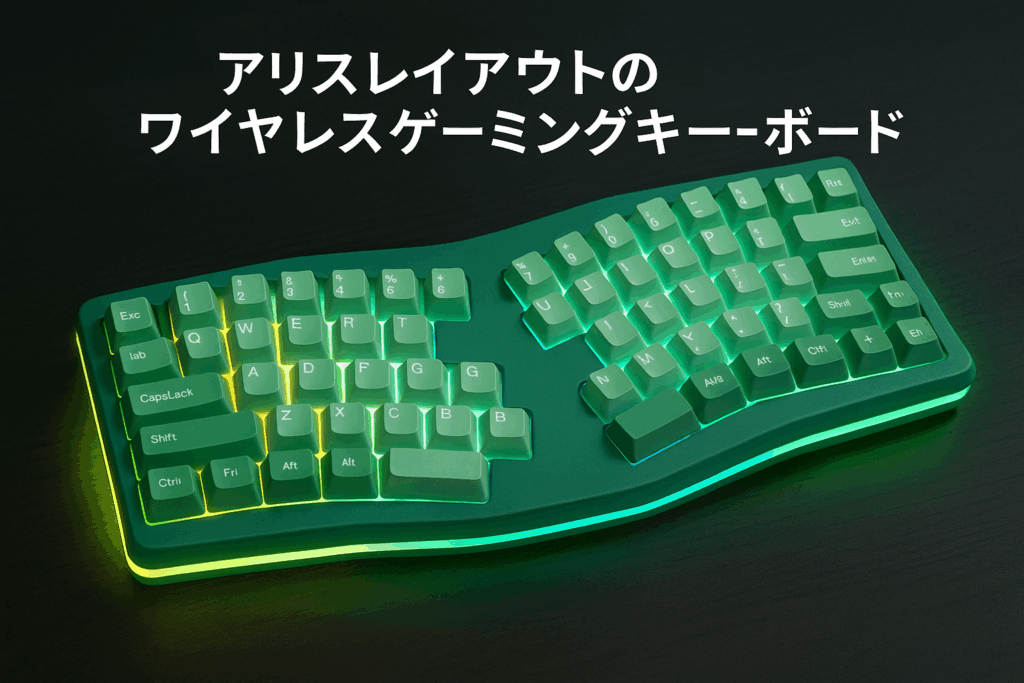 AKS068pro ゲーミングキーボード アリスレイアウト ワイヤレス 2.4Ghz/ Bluetooth 5.0/Type-C有線 68キー Sea salt軸 アンチゴースト ガスケットマウント ホットスワップ可能 PBTキーキャップ 人間工学 南向きのRGBバックライト 両側RGBライト (グリーン)