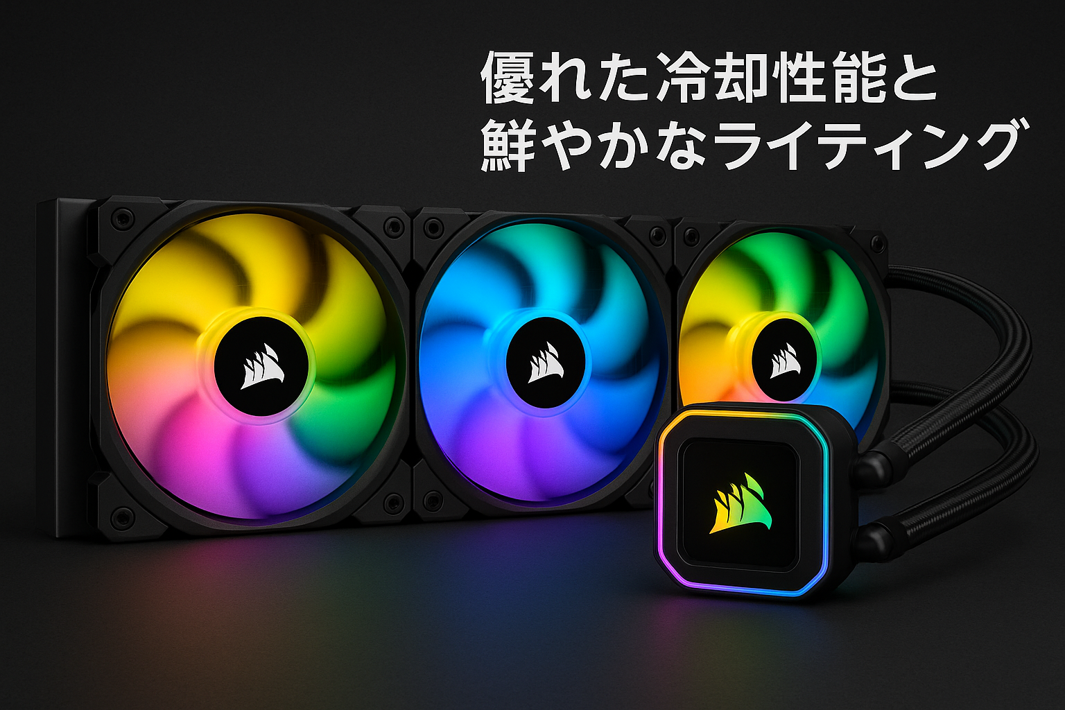 CORSAIR iCUE LINK TITAN 360 RX RGB 水冷式 CPU クーラー – RX120 RGB ファン搭載 – Intel® LGA 1851/1700, AMD® AM5/AM4 対応 – iCUE LINK システムハブ同梱 ブラック CW-9061018-WW