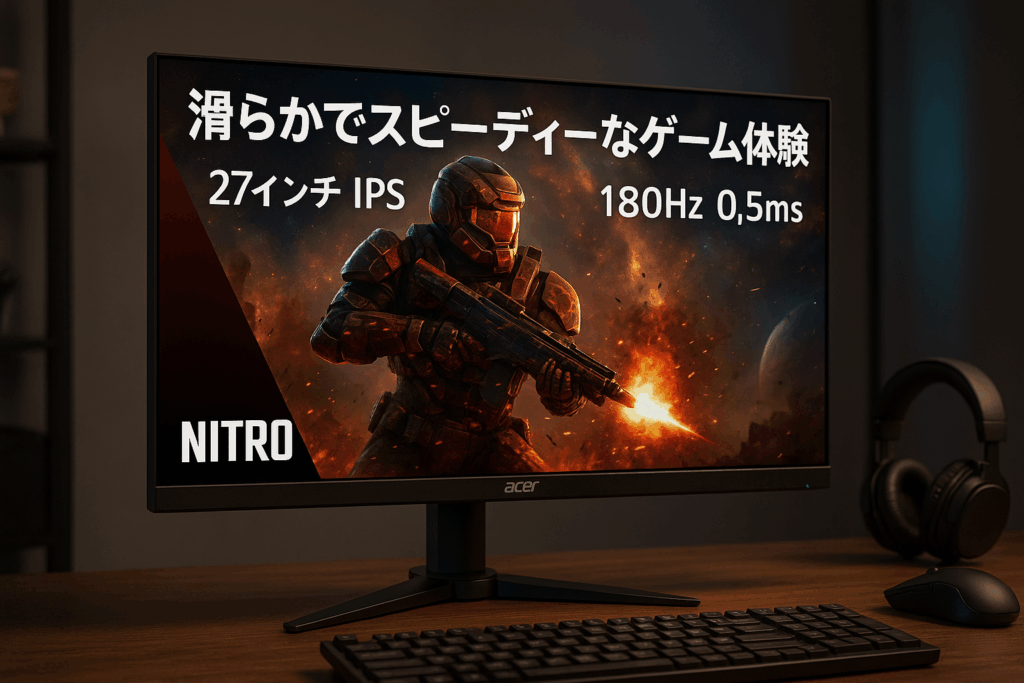 日本エイサー Acer Nitro ゲーミングモニター 27インチ IPS フルHD 180Hz 0.5ms PC/PS5/Xbox X/S向き ヘッドホン端子 スピーカー HDMI2.0 AMD FreeSync Premium HDR10 VG270M3bmiipx