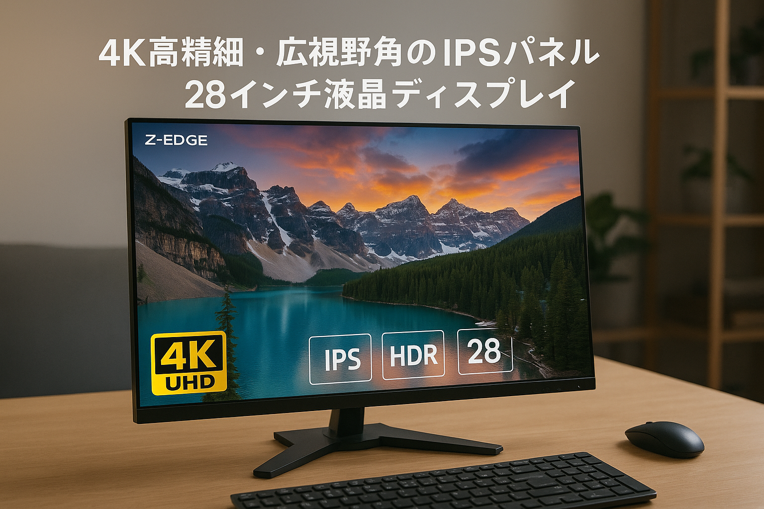 Z Z-Edge 4K モニター 28インチ 27インチ ディスプレイ LED ゲーミング UHD 3840x2160/非光沢/IPSパネル/超薄型/HDR(標準輝度:350cd/㎡)/FreeSync/HDMI/DisplayPort/スピーカー内蔵 U28I4K
