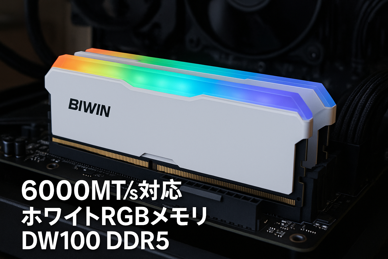 Biwin DW100 DDR5 6000MT/s (PC5-48000) デスクトップPC用メモリ 32GB（16GB×2枚） CL30 RGBライティング Intel XPM 3.0/AMD EXPO両対応 メモリキット ホワイト