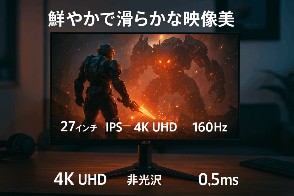 Acer ゲーミングモニター Nitro 27インチ IPS 非光沢 4K UHD 160Hz 0.5ms DeltaE