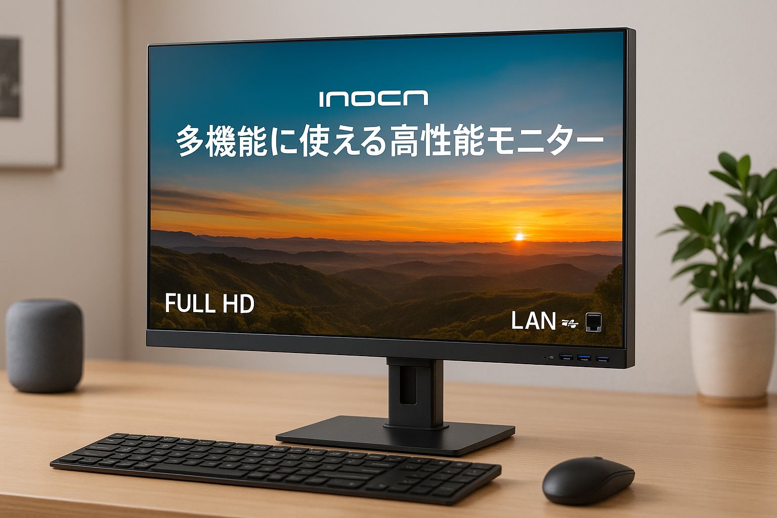 INNOCN 100Hz 24インチ モニター フルHD IPS(非光沢) ディスプレイ Type-C 65W/HDMI/USBハブ付き/縦横回転/高さ調整/sRGB 99%/LANポート(RJ45) AdaptiveSync対応 KVM対応 業務/日常 24C1F-P