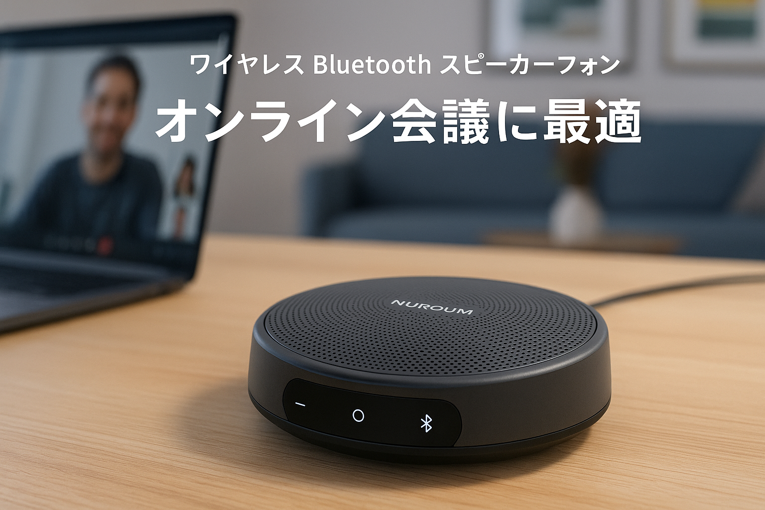 Nuroum 会議用マイクスピーカー ワイヤレス Bluetooth スピーカーフォン ノイズキャンセリング 360°全方向 集音マイク付き 連結機能付き USB web会議マイク PC用マイク テレワーク 在宅勤務 オンライン会議 ビデオ会議 双方向通話 音声最適化 Skype/Zoom/Teams 対応 A15GR