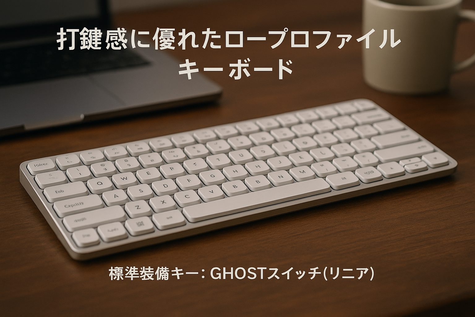 Lofree FLOW ロープロファイルメカニカルキーボード 英語配列 シルバーホワイト 標準装備キースイッチ GHOST(リニア) 技適認証取得