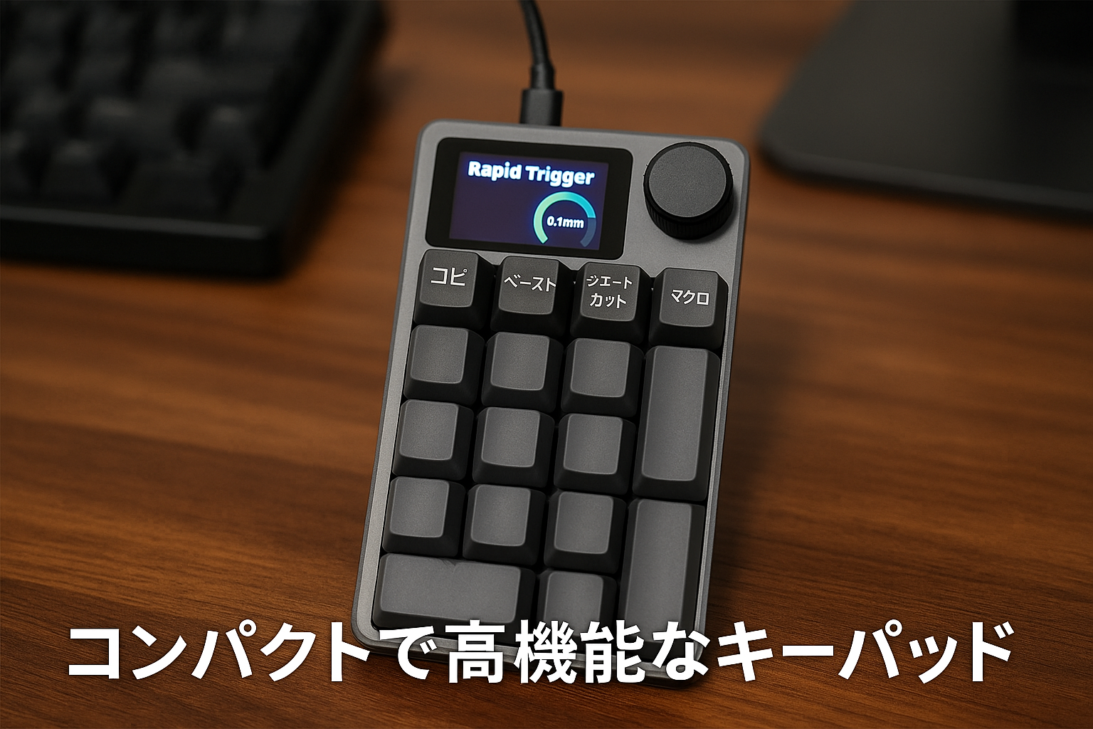 BTXETUEL SayoDevice O3C OSU キーボード ラピッドトリガー ホールスイッチ 磁気リニアスイッチ キーボード ノブとスクリーン付き コピーペースト、ショットカット、マクロホットスワップミニキーパッド
