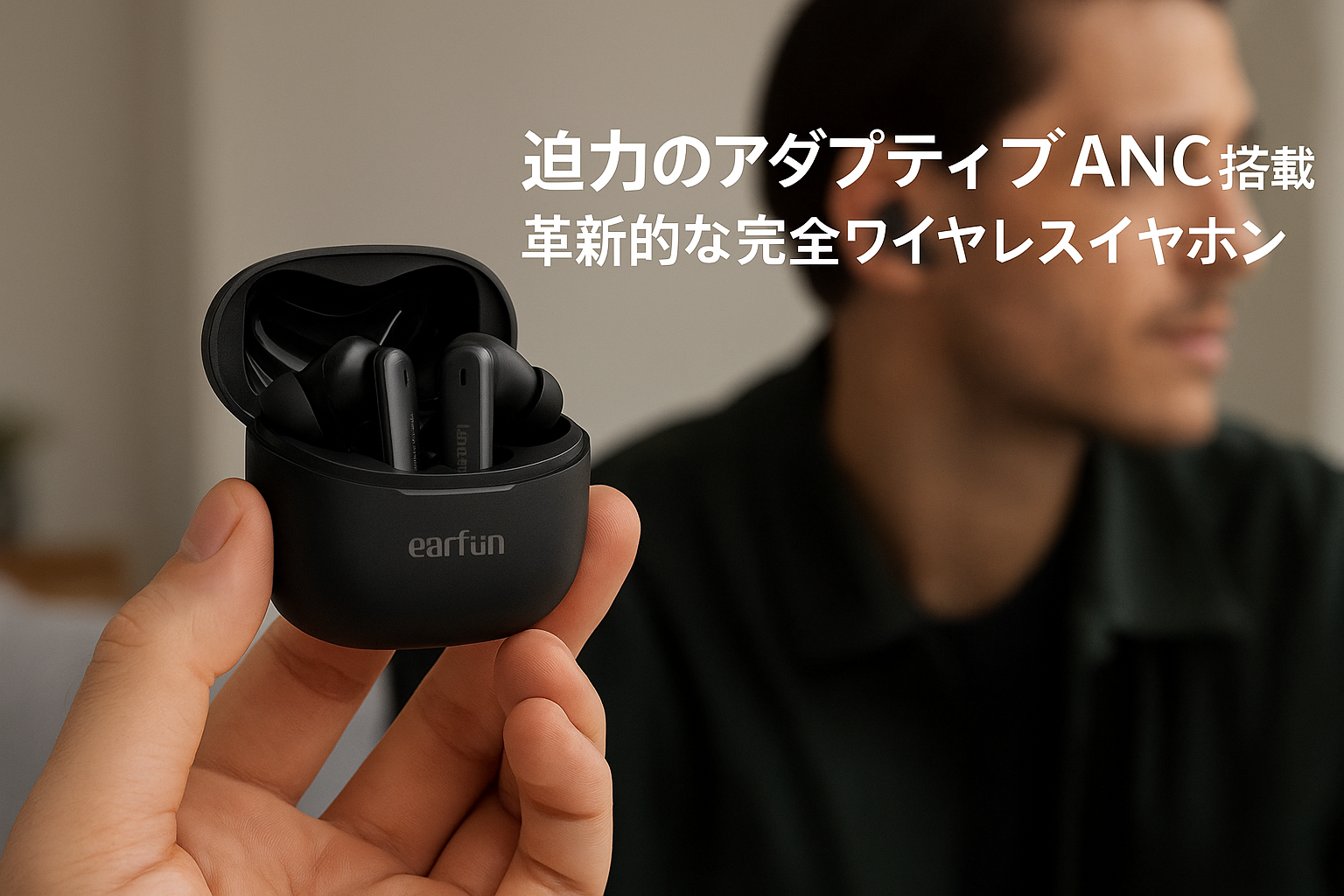 EarFun Air Pro 4 ワイヤレスイヤホン Bluetooth 5.4/50dBアダプティブ式 ハイブリッドANC/最先端チップ「QCC3091」aptX Losslessに対応/ハイレゾ LDAC対応/Snapdragon Sound™ に対応/Auracast™に対応/52時間連続再生【6マイクAI 通話/PSE認証済み】 装着検出機能 (ブラック)