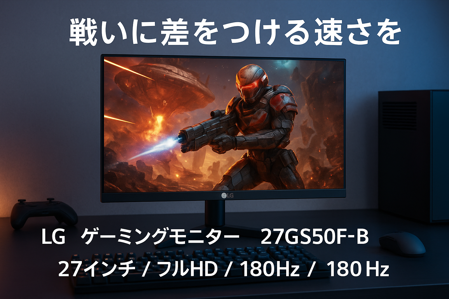 LG ゲーミングモニター LG UltraGear 27GS50F-B 27.0インチ/PCゲーム、家庭用ゲーム/フルHD(1920×1080) /アンチグレア/180Hz/VA 5ms（GTG）/FreeSync™ テクノロジー/HDR10/HDMI×2、DisplayPort/チルト調整対応