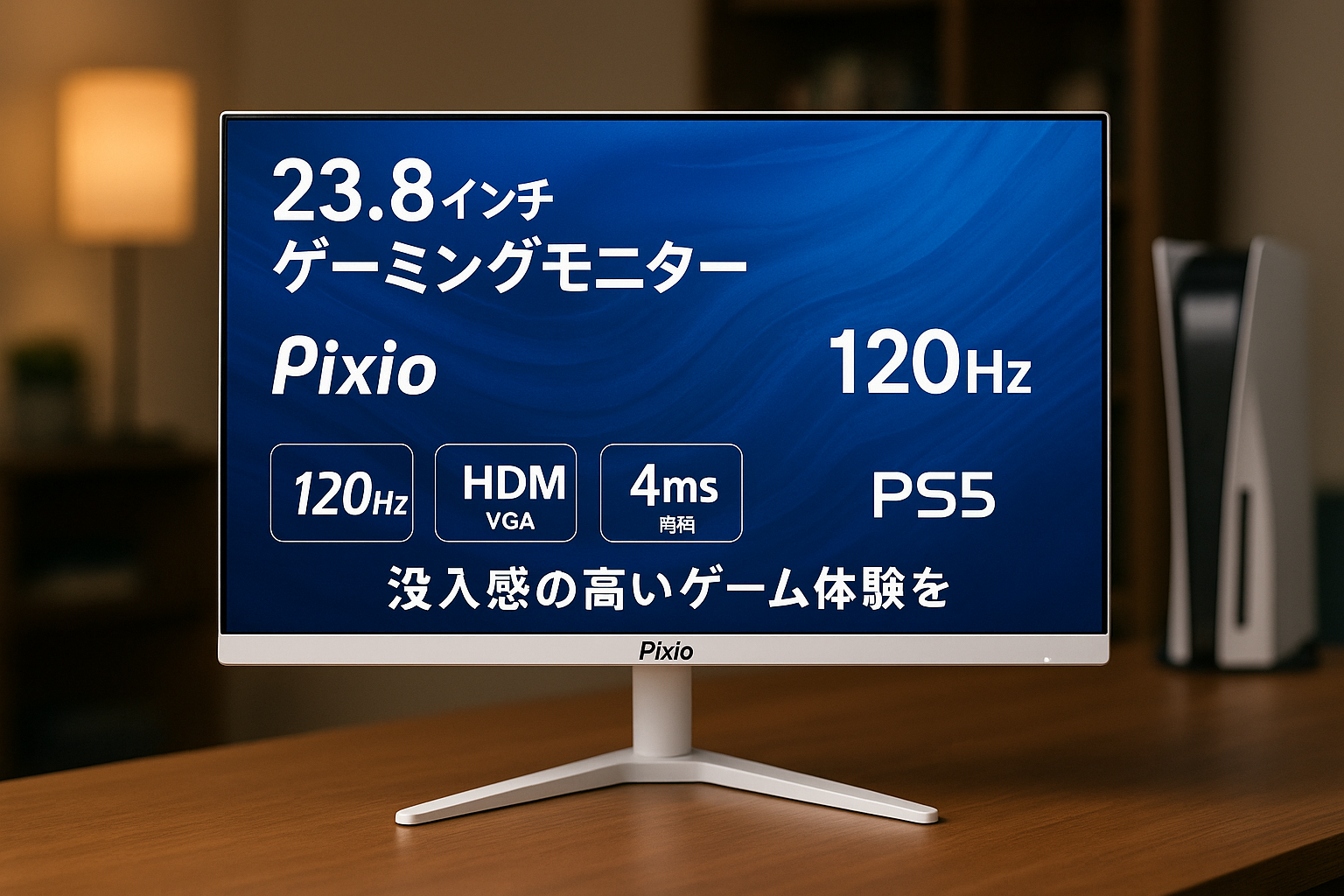 Pixio PX246 Wave White ゲーミングモニター 23.8インチ FHD 120Hz IPS ピクシオ HDMI VGA 4ms ps5
