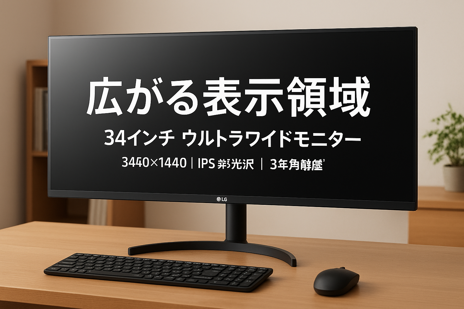 LG モニター ディスプレイ 34WN750-B 34インチ/3辺フレームレス 平面ウルトラワイド(3440×1440)/IPS非光沢/HDR対応/FreeSync/HDMI×2,DisplayPort/スピーカー/高さ調節 /3年安心・無輝点保証
