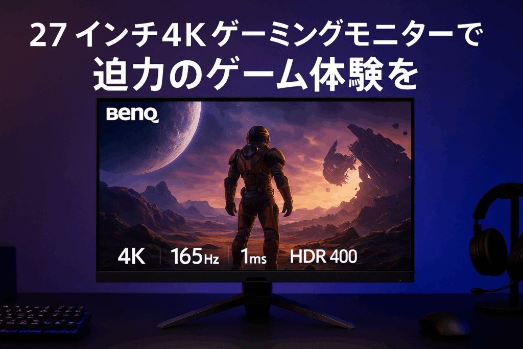 ベンキュージャパン BenQ MOBIUZ EX271U ゲーミングモニター(27インチ/4K/165Hz/1ms/HDR 400/PixSoulエンジン搭載/HDMI eARC 7.1ch対応/FreeSync Premium/輝度自動調整(B.I.+ Gen2)搭載)
