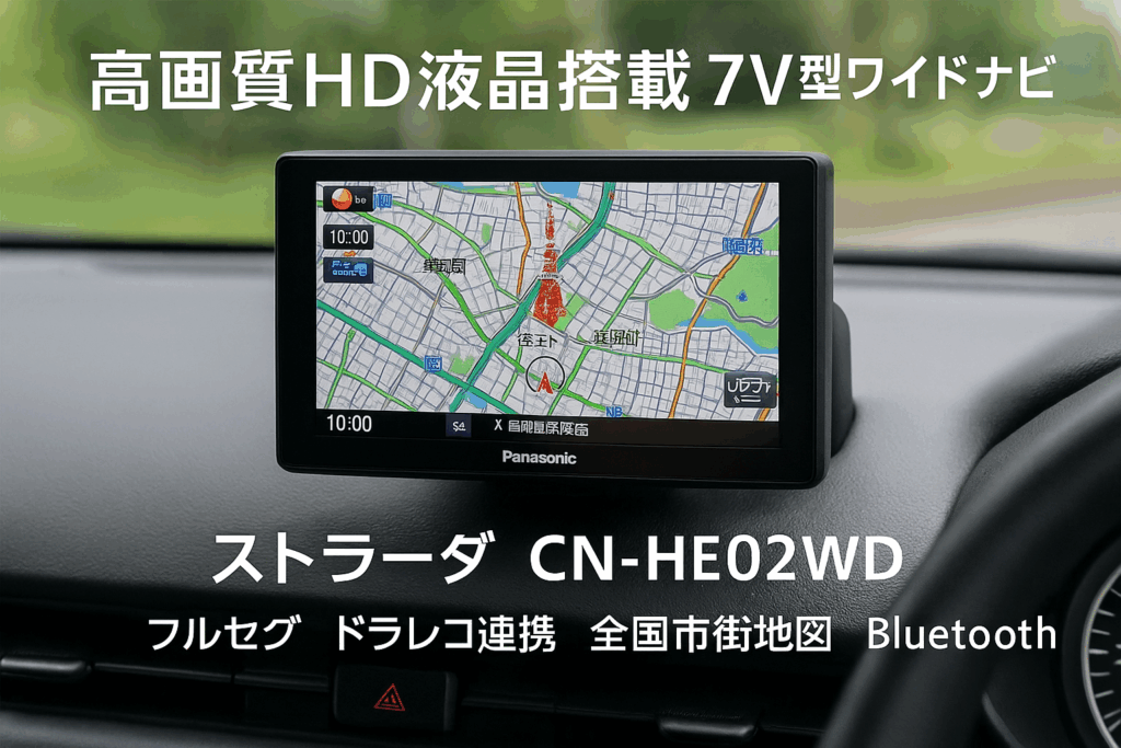 パナソニック(Panasonic) カーナビ ストラーダ 7インチ ワイド CN-HE02WD フルセグ ドラレコ連携 HD液晶搭載 全国市街地図に対応 Bluetooth接続 ETC2.0車載器対応