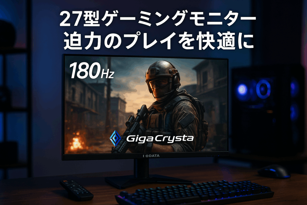 IODATA ゲーミングモニター 27インチ GigaCrysta 180Hz ADSパネル ブラック 無輝点保証対応 リモコン付 (HDMI×2/DisplayPort/VESA対応/高さ調整/縦横回転/土日サポート/日本メーカー/無輝点保証) EX-GD271JD