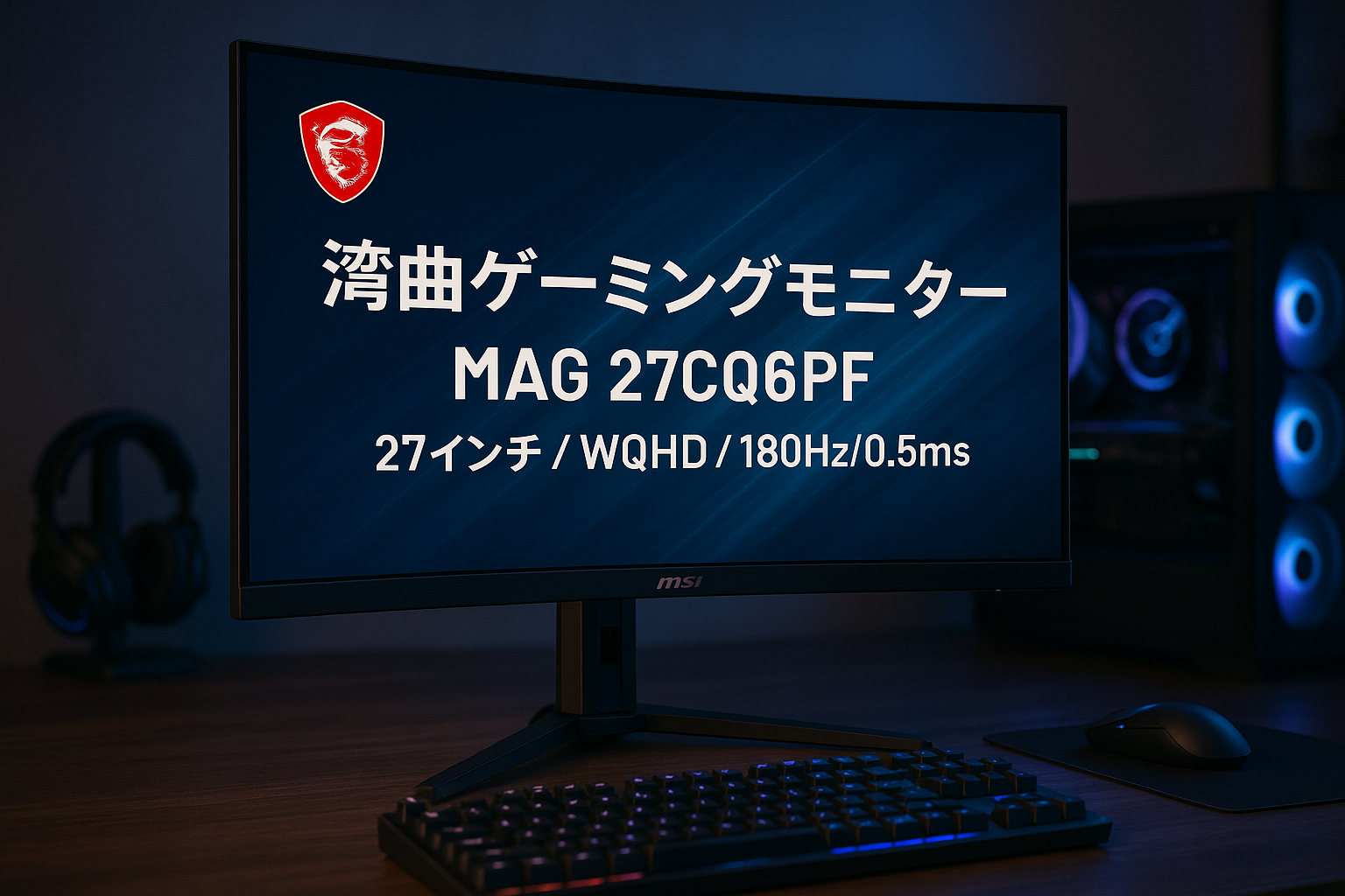 MSI 湾曲ゲーミングモニター MAG 27CQ6PF 27インチ/WQHD/RAPID VA/180Hz/0.5ms(GTG)/AMD FreeSync/HDR/HDMI 2.0b/DP1.4/チルト・高さ調整/メーカー3年保証
