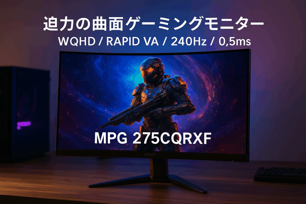 MSI 湾曲ゲーミングモニター MPG 275CQRXF 27インチ/WQHD/RAPID VA/240Hz/0.5ms(GTG)/HDMI 2.0b/DP1.4a/Adaptive-Sync/アンリフリッカー/アンチモーションブラー/AIビジョン搭載/USB Type-C給電可能(最大98W)/DisplayHDR 400/チルト・高さ調整/メーカー3年保証