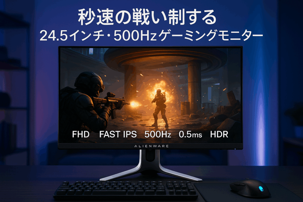 Dell AW2524HF 24.5インチ Alienware ゲーミングモニター(無輝点3年保証/FHD/Fast IPS,非光沢/DP×2,HDMI/sRGB 99%/縦横回転,高さ調整/0.5ms/500Hz/FreeSync Premium,HDR 10)
