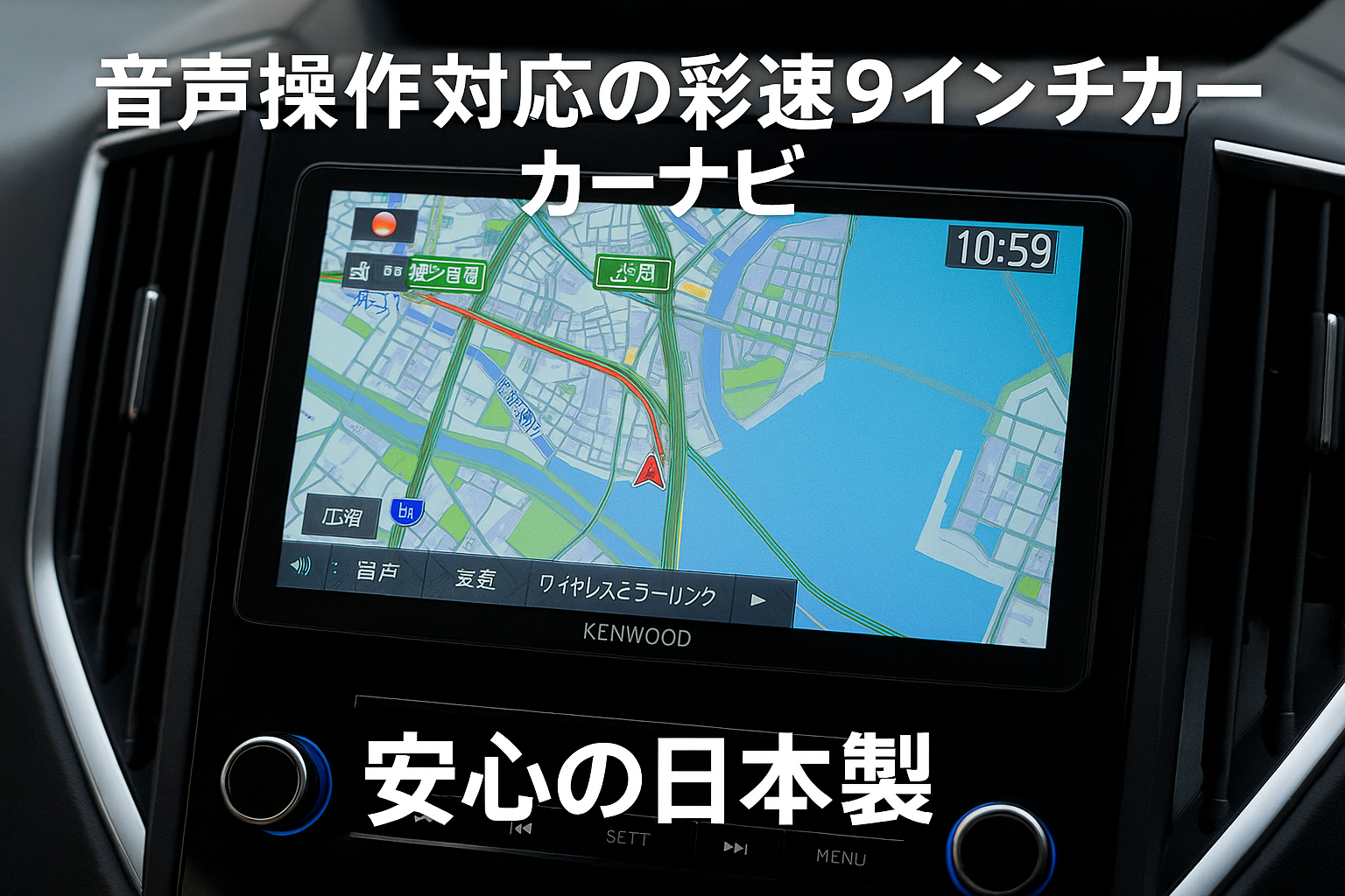 ケンウッド(KENWOOD) カーナビ 彩速 9インチ MDV-M910HDL 安心の日本製「音声操作に対応」 ワイヤレスミラーリング対応 インダッシュ ブラック