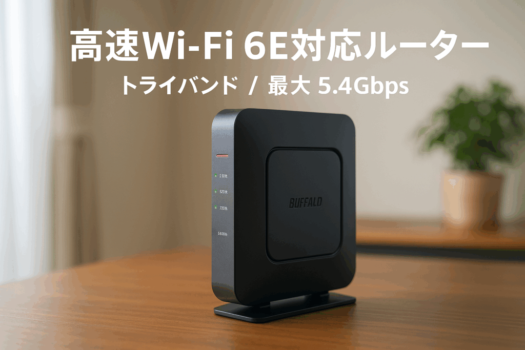 バッファロー ルーター 無線 LAN Wi-Fi 6E 11ax 6GHz AXE5400 トライバンド 6ストリーム 2401 + 2401 + 573 Mbps 有線 2.5Gbps エコパッケージ 【 iPhone 15 Pro / 14 / 13 / Nintendo Switch / PS5 動作確認済み 】 WSR-5400XE6/N