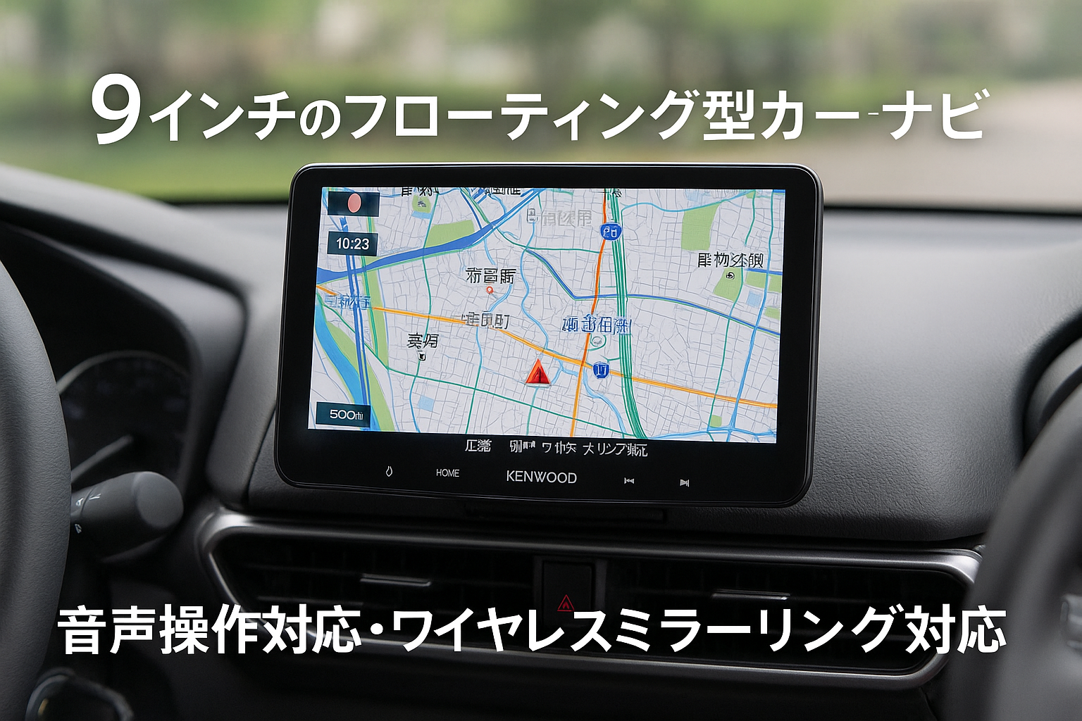 ケンウッド(KENWOOD) カーナビ 彩速 9インチ MDV-M910HDF 安心の日本製「音声操作に対応」 ワイヤレスミラーリング対応 フローティング ブラック