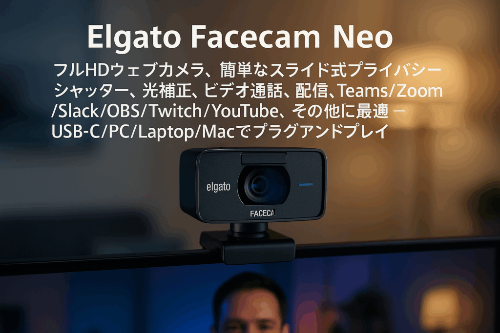Elgato Facecam Neo フルHD ウェブカメラ超簡単レビュー。USB-C