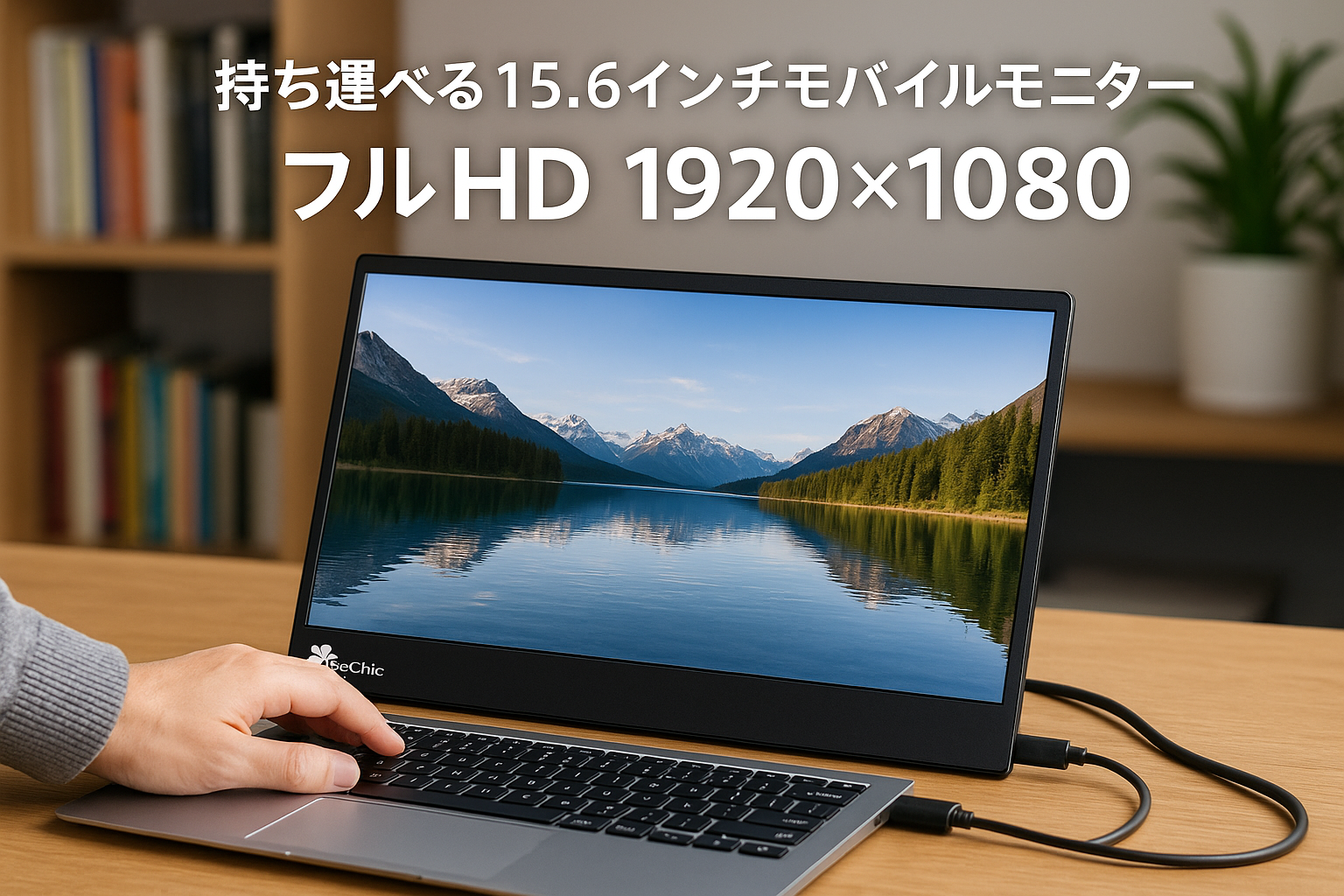 GeChic ゲシック モバイルモニター 15.6インチ On-Lap M152H オンラップ FHD 1920x1080 USB PD(パワーデリバリー)対応 最大45W HDMI USB Type-C 本体厚さ7mm