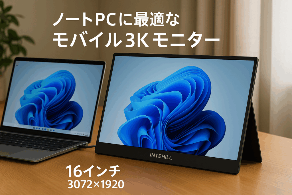 Intehill 16インチ モバイルモニター U16ZA超簡単レビュー。黄金