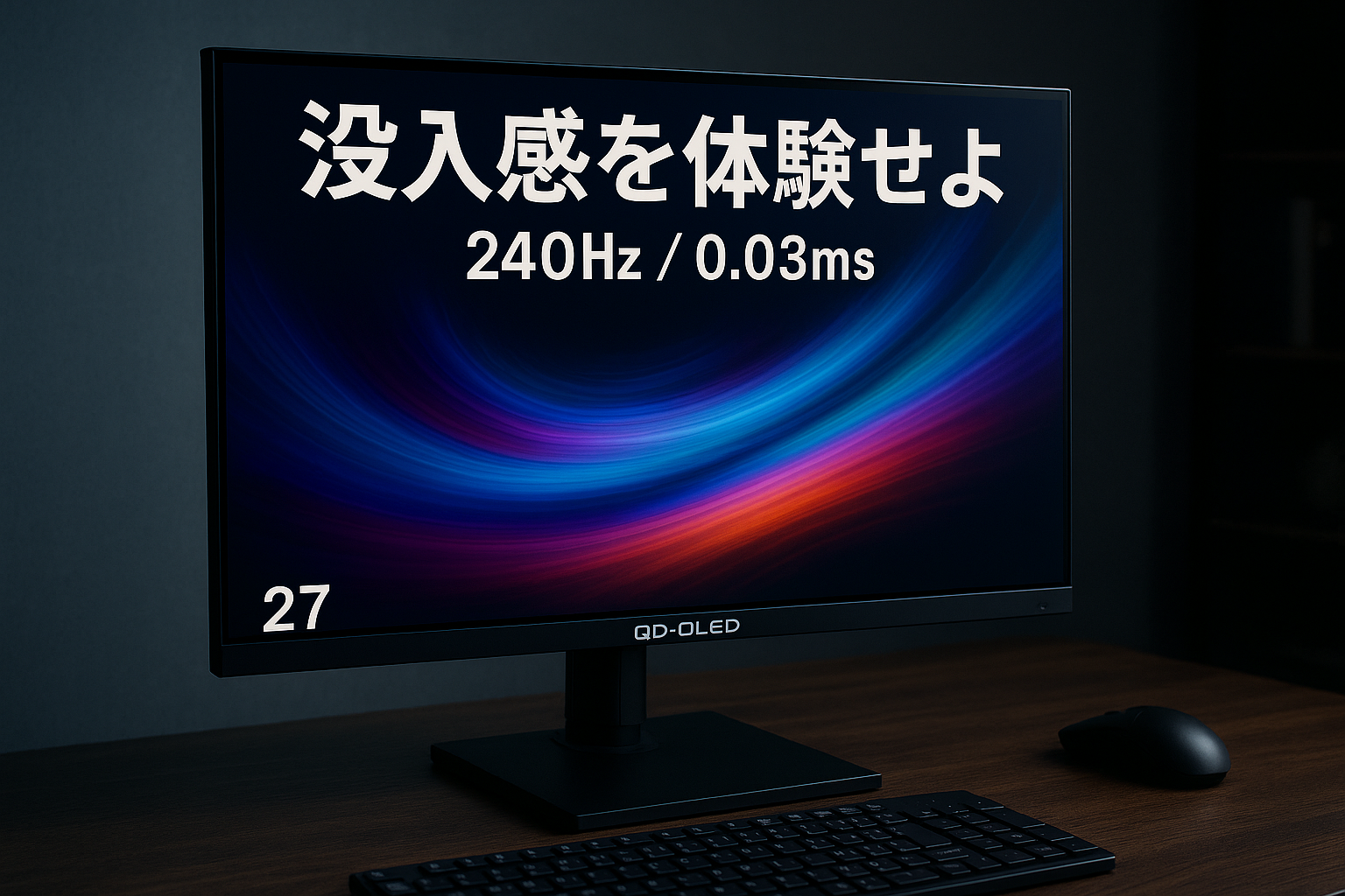 GRAPHT QD-OLED ゲーミングモニター 27インチ 240Hz 0.03ms VESA75 x 75対応 縦横回転 高さ調整 DisplayPort HDMIx2 DCI-P3 Adobe RGB sRGB GR2724OEL-BK