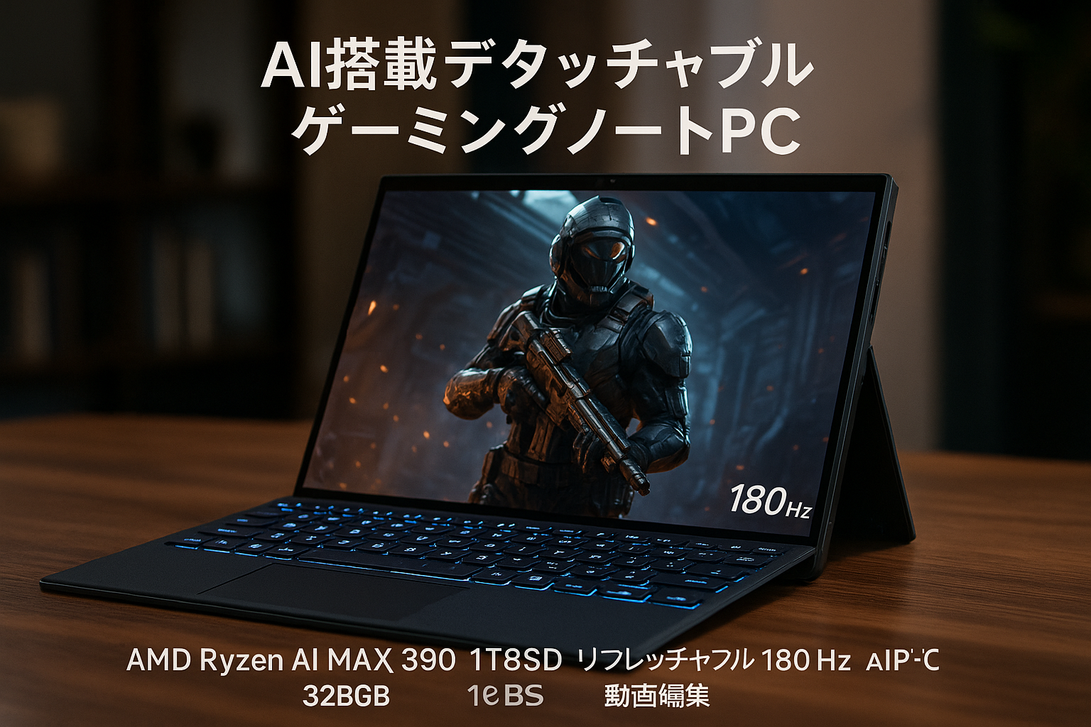ASUS ゲーミングノートPC ROG Flow Z13 GZ302EA 13.4型 AMD Ryzen AI MAX 390 メモリ 32GB SSD 1TB リフレッシュレート180Hz デタッチャブル イルミネートキーボード Windows 11 Copilotキー搭載 AI PC 動画編集 GZ302EA-AI912C