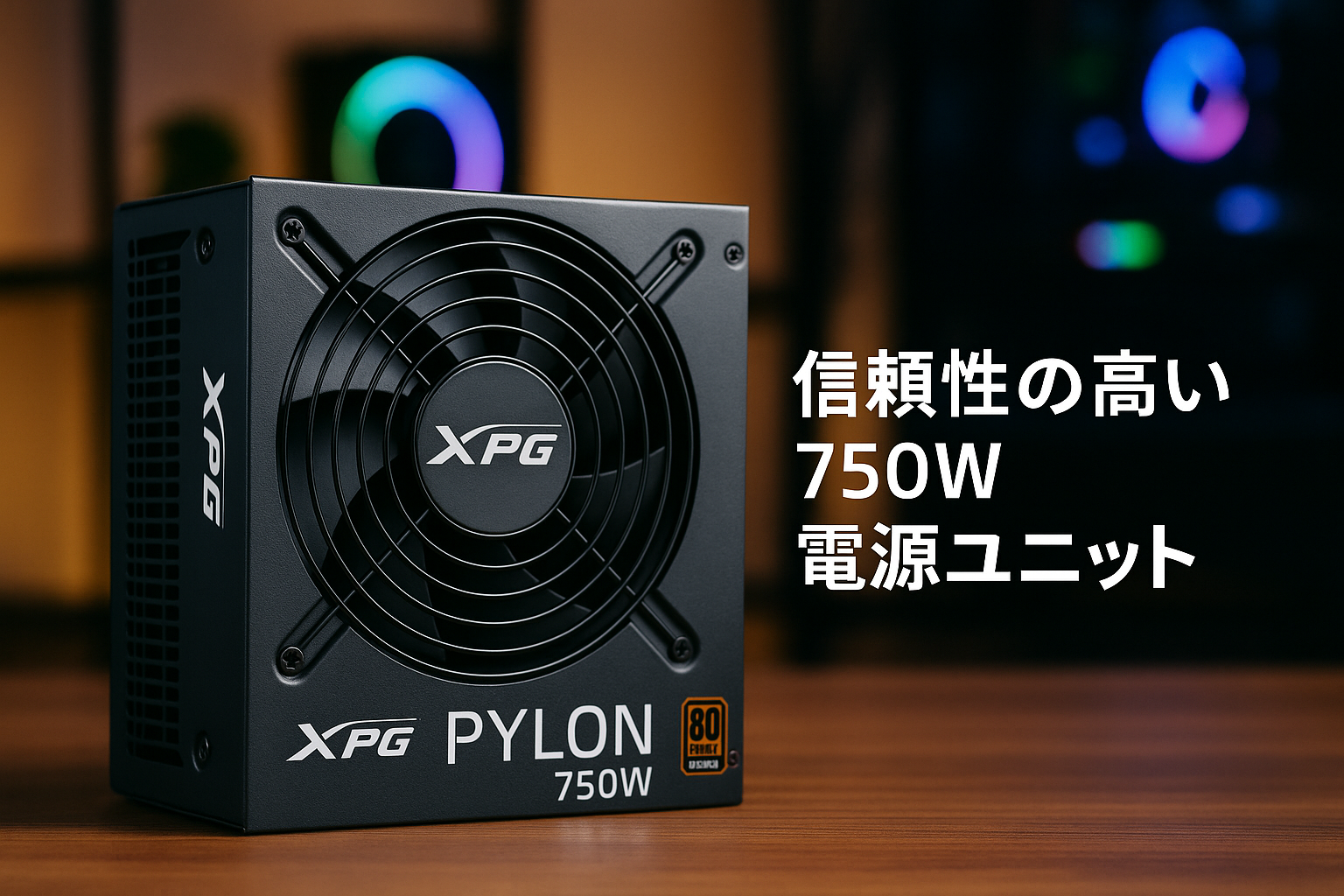 XPG PYLON パイロン 750W PC電源ユニット [ 80PLUS Bronze認証取得 ] PYLON750B-BKCJP-A