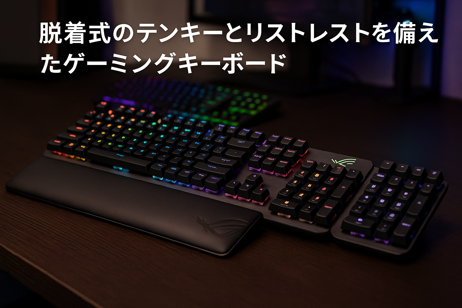 ASUSTek ゲーミングキーボード ROG Claymore II メカニカル ワイヤレス/有線 ROG-RXスイッチ 80%/100%レイアウト バッテリー 最大144時間 脱着式テンキーパッドとリストレスト US配列 国内正規品