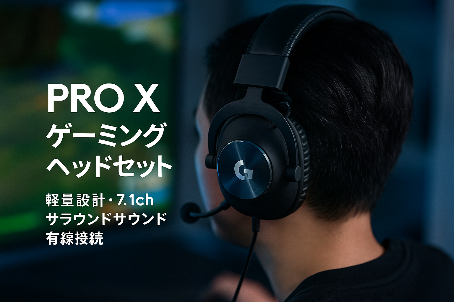 Logicool G PRO X ゲーミングヘッドセット G-PHS-003d ゲーミング ヘッドセット Dolby 7.1ch サラウンドサウンド 3.5mm 有線 マイク付き Blue VO!CE搭載 軽量 ヘッドホン ヘッドフォン PS5 PS4 PC windows ブラック 国内正規品 ※Amazon.co.jp限定 壁紙ダウンロード付き