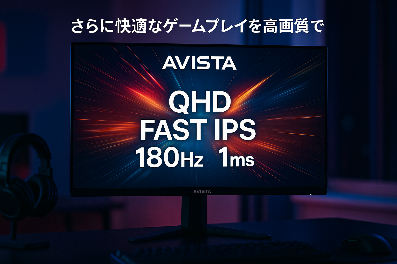 AVISTA ゲーミングモニター 27インチ 液晶 QHD Fast IPS 180Hz 1ms ゲームモード(FPS/RTS/MOBA) ブラック DGQ270SCB ドウシシャ