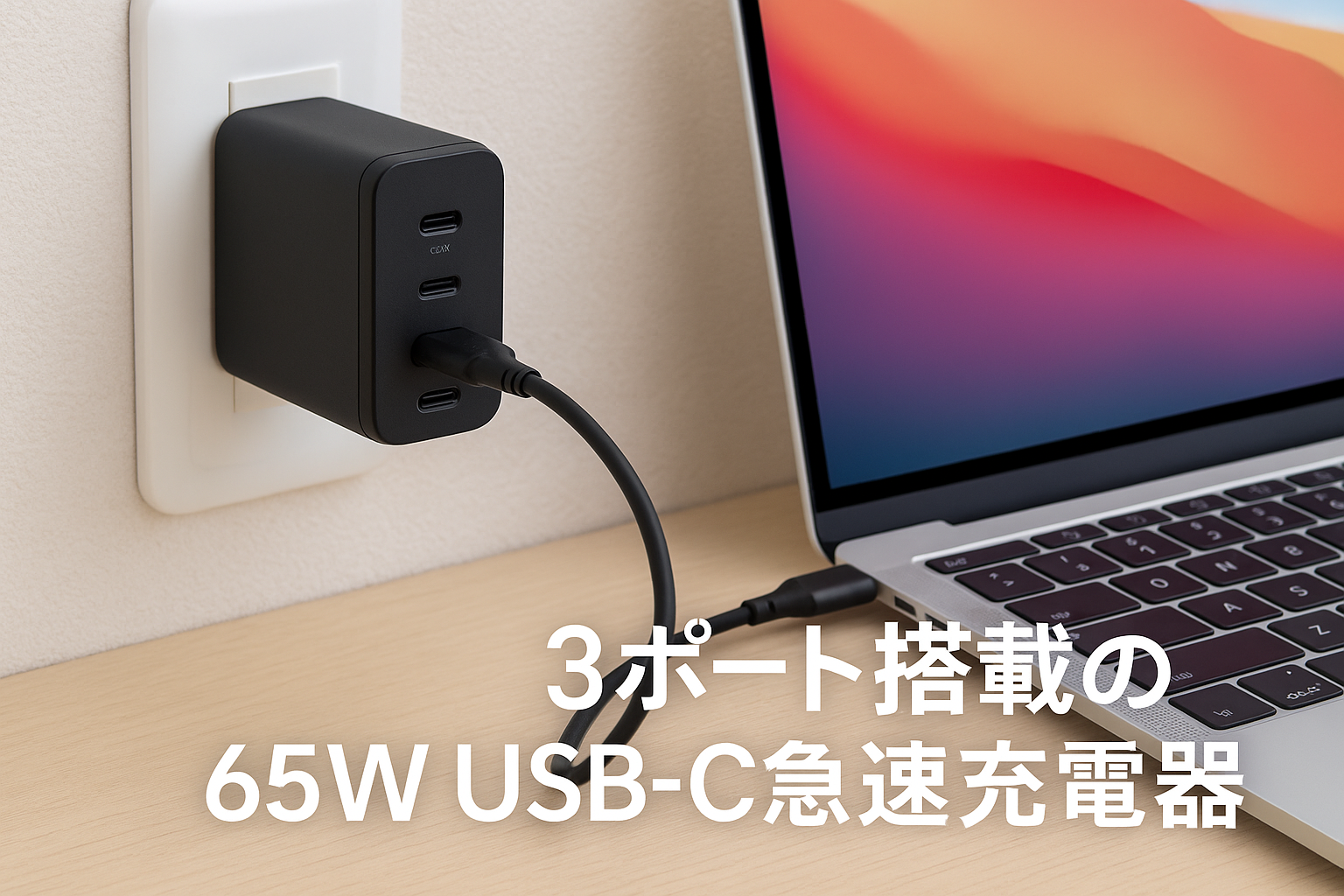 エレコム 充電器 65W USB PD対応 3ポート Type-C USB-A 【 iPhone 16 15 14 iPad Macbook Air ノートPC】 ブラック EC-AC4465BK