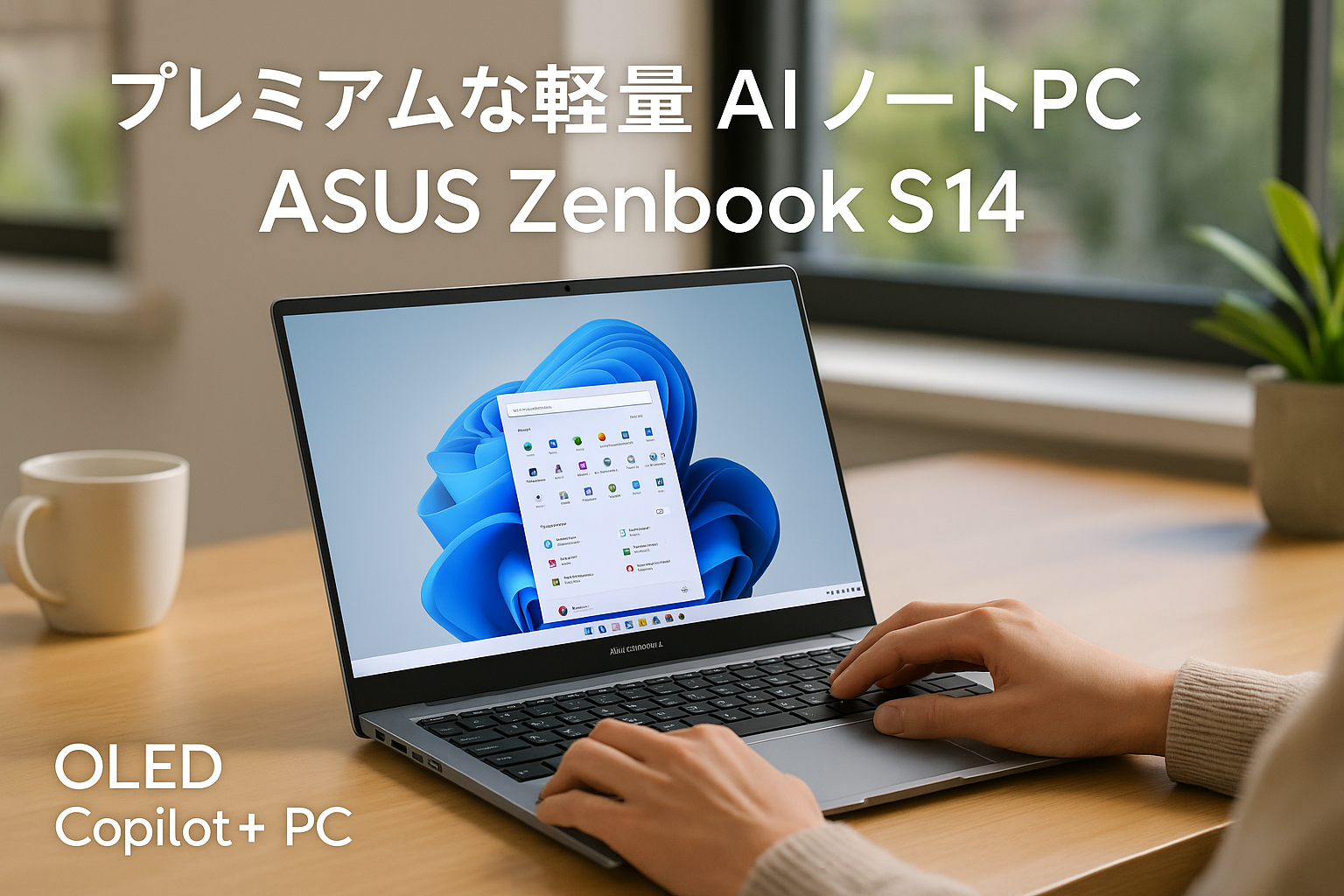 ASUS ノートパソコン Zenbook S 14 UX5406SA 14型 インテル Core Ultra 7 258V メモリ 32GB SSD 1TB Windows 11 重量 1.2kg Wi-Fi 7 Type-C給電対応 顔認証 有機ELパネル Copilot+PC AI PC UX5406SA-U7321WH