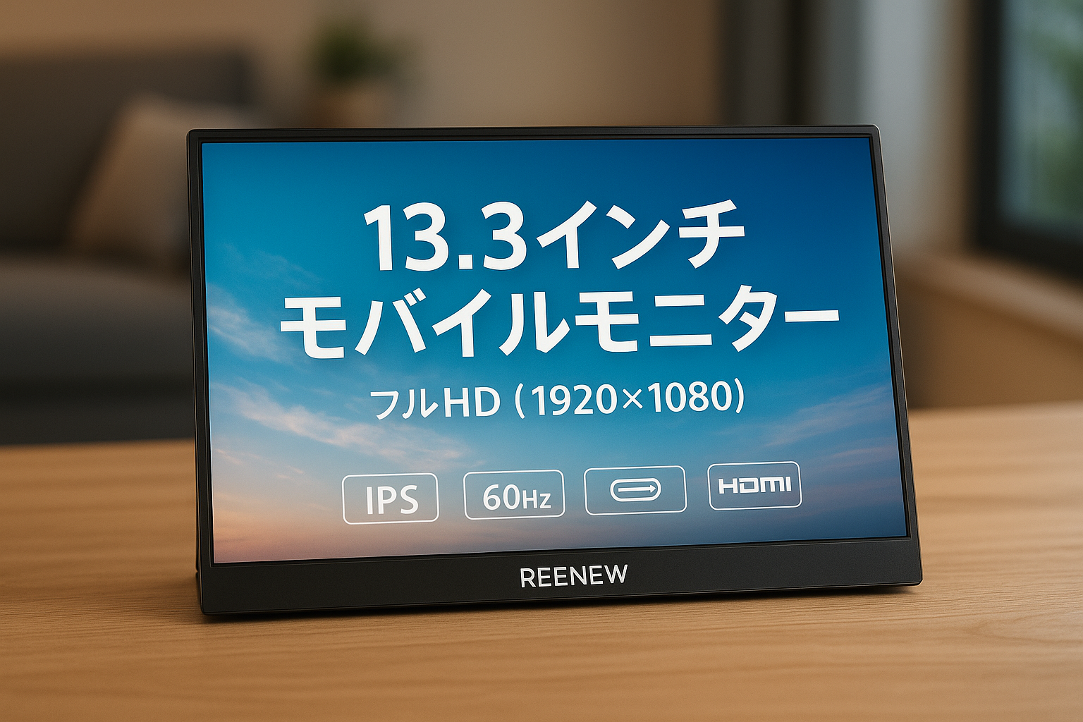 13.3インチ FHD 1920×1080 タッチパネル モバイルモニター フルHD解像度1920×1080を、IPSパネル REENEW ゲーミングモニター トラベルモニター 60Hz USB Type-C HDMI PS4/XBOX/Switch/PC/Macなど対応 (13.3'' 1920*1080)