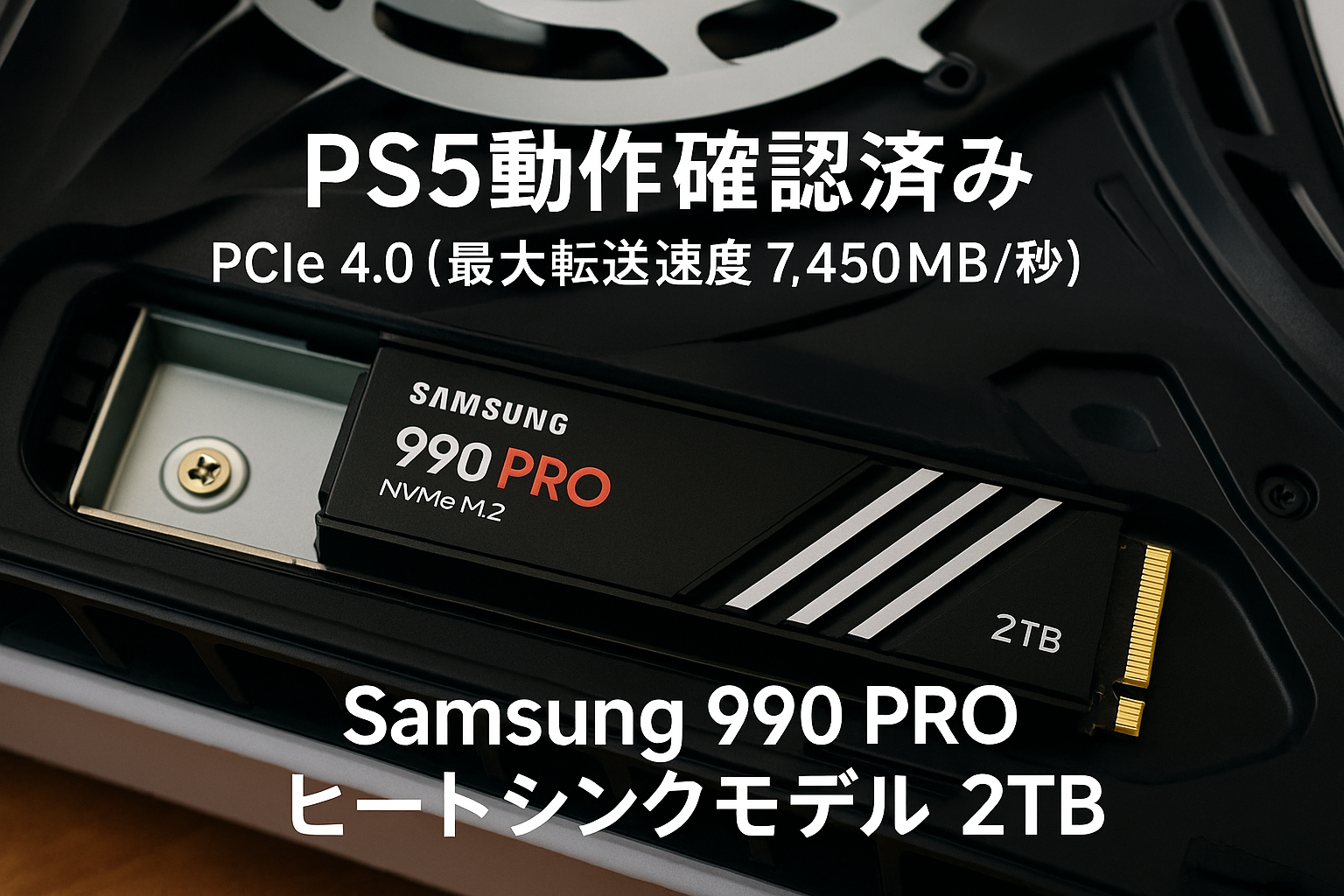 Samsung 990 PRO ヒートシンクモデル 2TB PS5動作確認済み PCIe 4.0(最大転送速度 7,450MB/秒) NVMe M.2 MZ-V9P2T0G-IT/EC 国内正規保証品