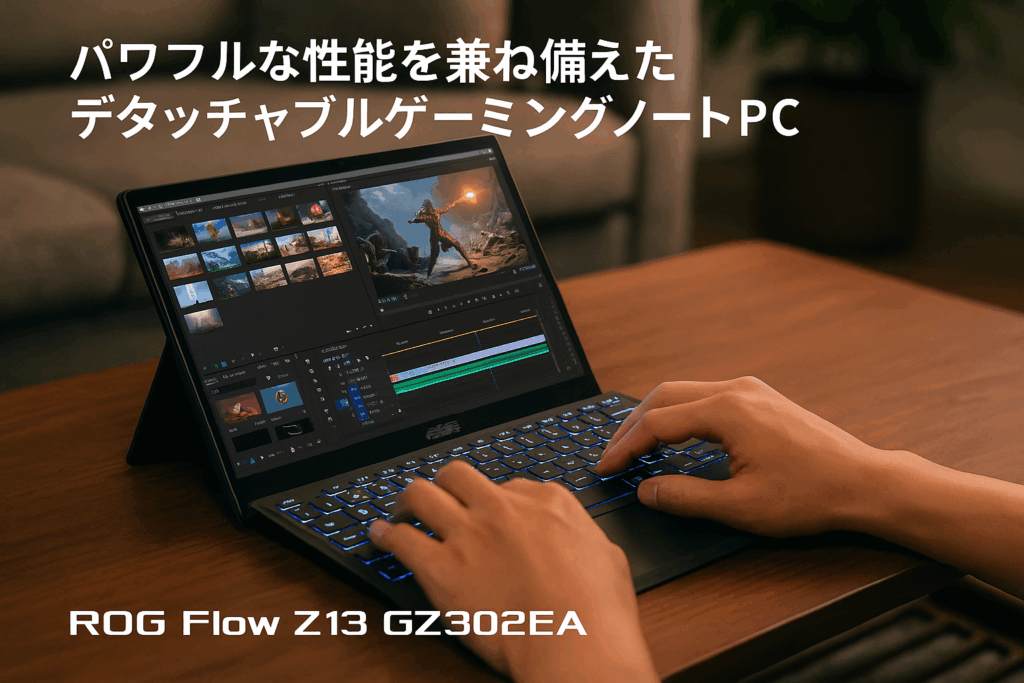 ASUS ゲーミングノートPC ROG Flow Z13 GZ302EA 13.4型 AMD Ryzen AI MAX+ 395 メモリ 64GB SSD 1TB リフレッシュレート180Hz デタッチャブル イルミネートキーボード Windows 11 Copilotキー搭載 AI PC 動画編集 GZ302EA-AI916C64G