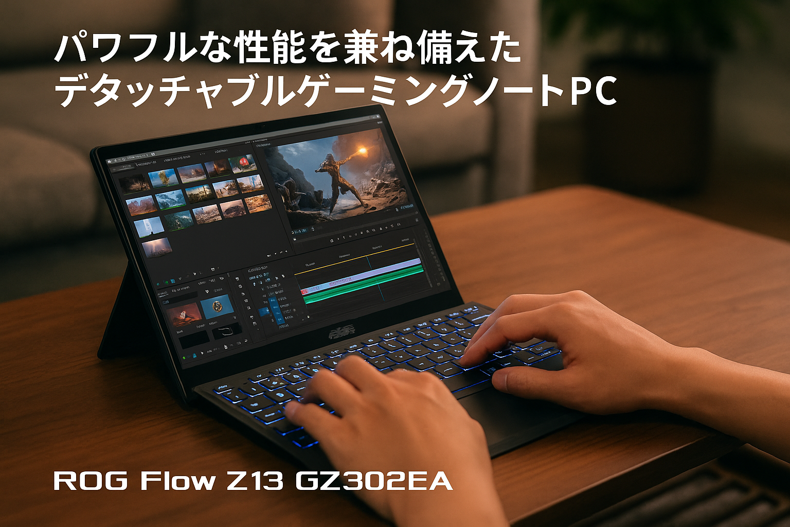 ASUS ゲーミングノートPC ROG Flow Z13 GZ302EA 13.4型 AMD Ryzen AI MAX+ 395 メモリ 64GB SSD 1TB リフレッシュレート180Hz デタッチャブル イルミネートキーボード Windows 11 Copilotキー搭載 AI PC 動画編集 GZ302EA-AI916C64G
