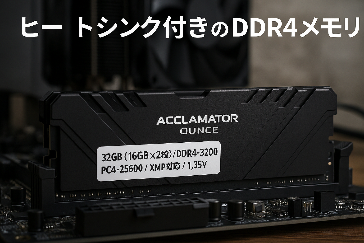 32GB 3200MHz DDR4 Memory / PC4-25600 XMP 1.35V (16GB x 2枚) ヒートシンク付きシリーズ デスクトップPC用 メモリモジュール Acclamator OUNCE