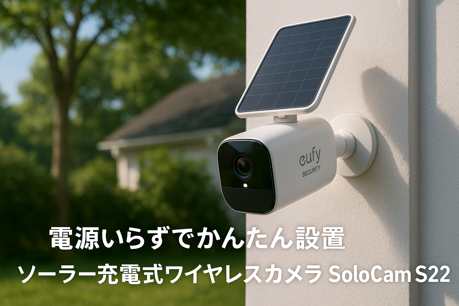Anker Eufy Security SoloCam S220（屋外用防犯カメラ）【 ソーラー充電/ネットワークカメラ/ワイヤレスセキュリティカメラ/監視カメラ / 2K画質 / バッテリー搭載 / 2.4GHz Wi-Fi / IP67 / 8GBローカルストレージ / 追加料金不要 】