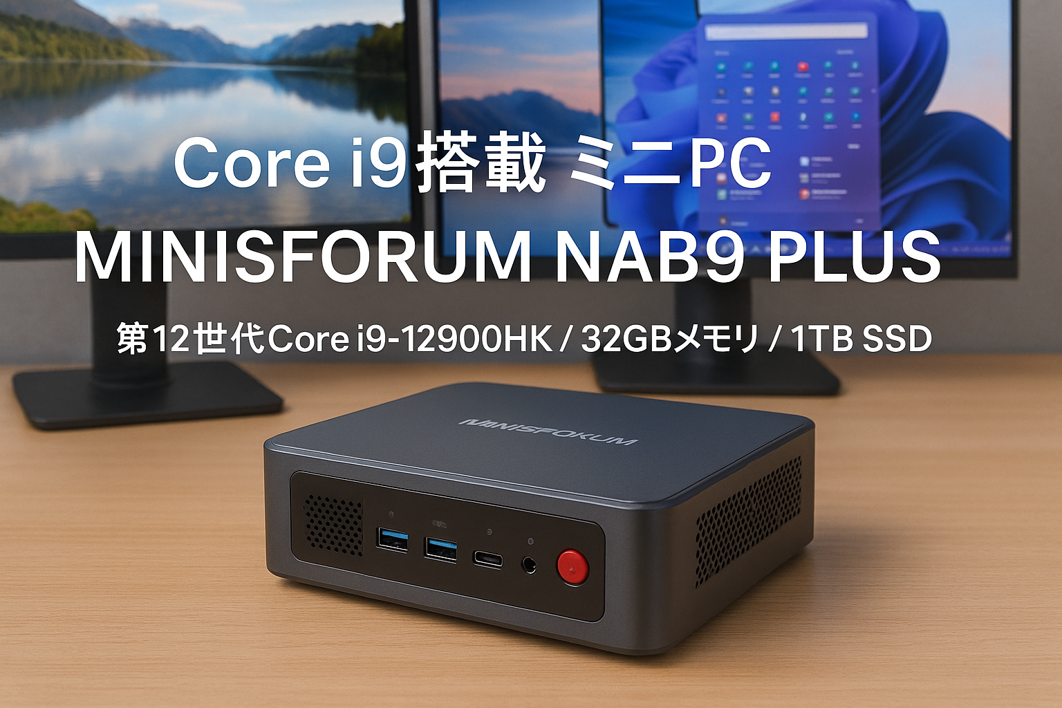 MINISFORUM NAB9 PLUS ミニPC 第12世代 Core i9-12900HK /12900H 32GB DDR4 1TB SSD Mini PC OCulink(14コア/20スレッド 最大周波数 5.0GHz)ミニパソコン 3画面出力 Wi-Fi6E BT5.3 2X 2.5G LAN HDMI/USB4/DP 静音性 Windows 11 Pro
