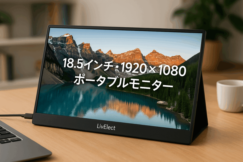 LivElect モバイルモニター 18.5インチ 1920*1080 モバイルディスプレイ ポータブルモニター IPS液晶パネル 非光沢画面 薄型 軽量 マグネット VESA対応 USB Type-C ミニHDMI PS4/XBOX/Switch/PC/Macなど対応 在宅勤務 リモートワーク
