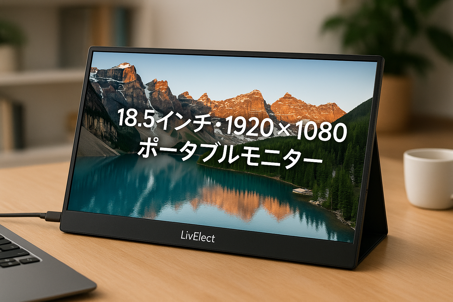 LivElect モバイルモニター 18.5インチ 1920*1080 モバイルディスプレイ ポータブルモニター IPS液晶パネル 非光沢画面 薄型 軽量 マグネット VESA対応 USB Type-C ミニHDMI PS4/XBOX/Switch/PC/Macなど対応 在宅勤務 リモートワーク