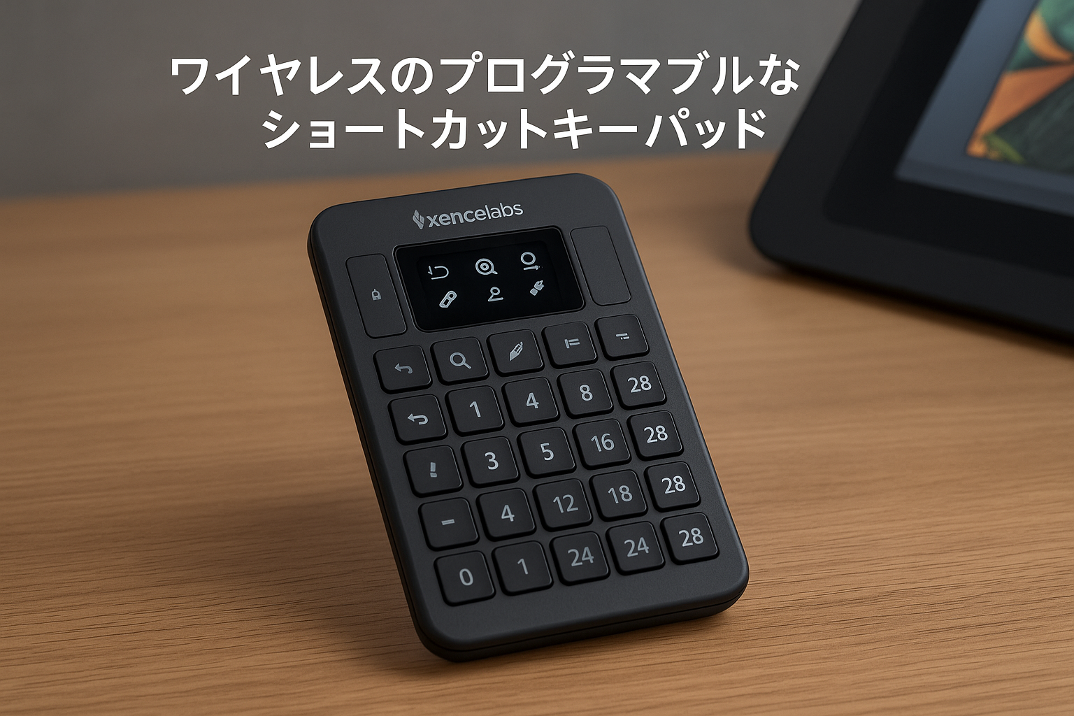 XENCELABS クイッキーズ ショートカット リモート 40 カスタマイズ可能 ショートカットキー付き 片手ショートカット キーボード プログラマブル OLED ディスプレイ付き ペンタブレットコントローラー ワイヤレス キーパッド ドローイング ペディスプレイ用 ブラック K02-A-DM