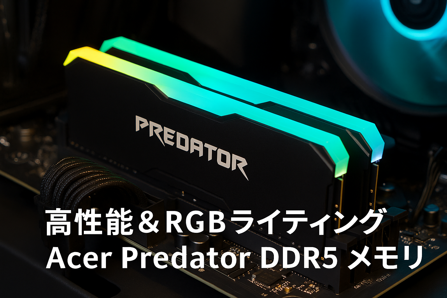 Acer Predator Vesta Ⅱ DDR5 6000MHz デスクトップPC用メモリ 32GB（16GB×2枚） CL34 RGB(発光型) シリーズ (PC5-48000) Intel XPM 3.0 準拠 AMD EXPOメモリキット ブラック BL.9BWWR.652