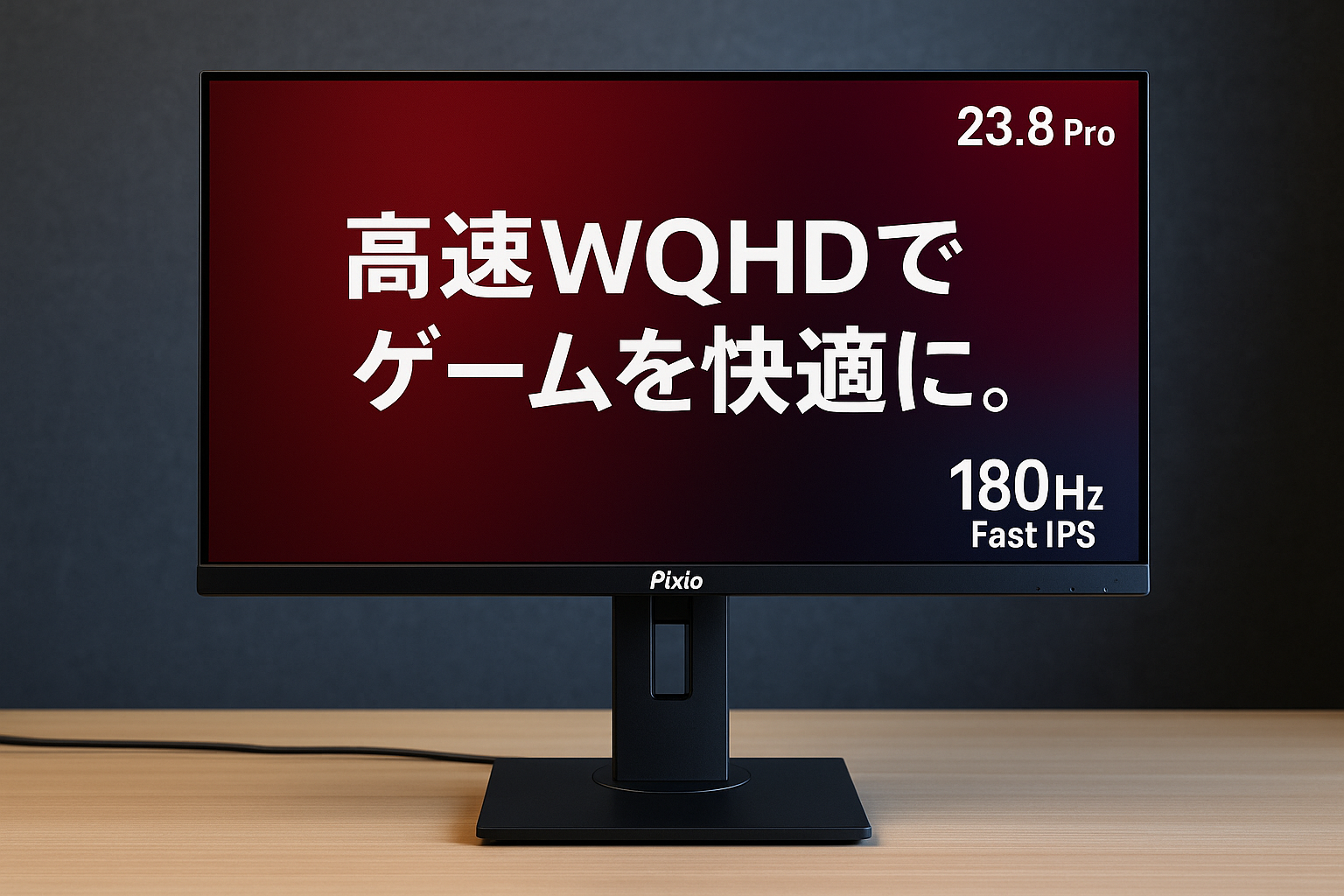 Pixio ピクシオ PX24Q Pro ゲーミングモニター 23.8インチ 180Hz WQHD Fast IPS 黒 ブラック 多機能スタンド 高さ調整可能 縦横回転