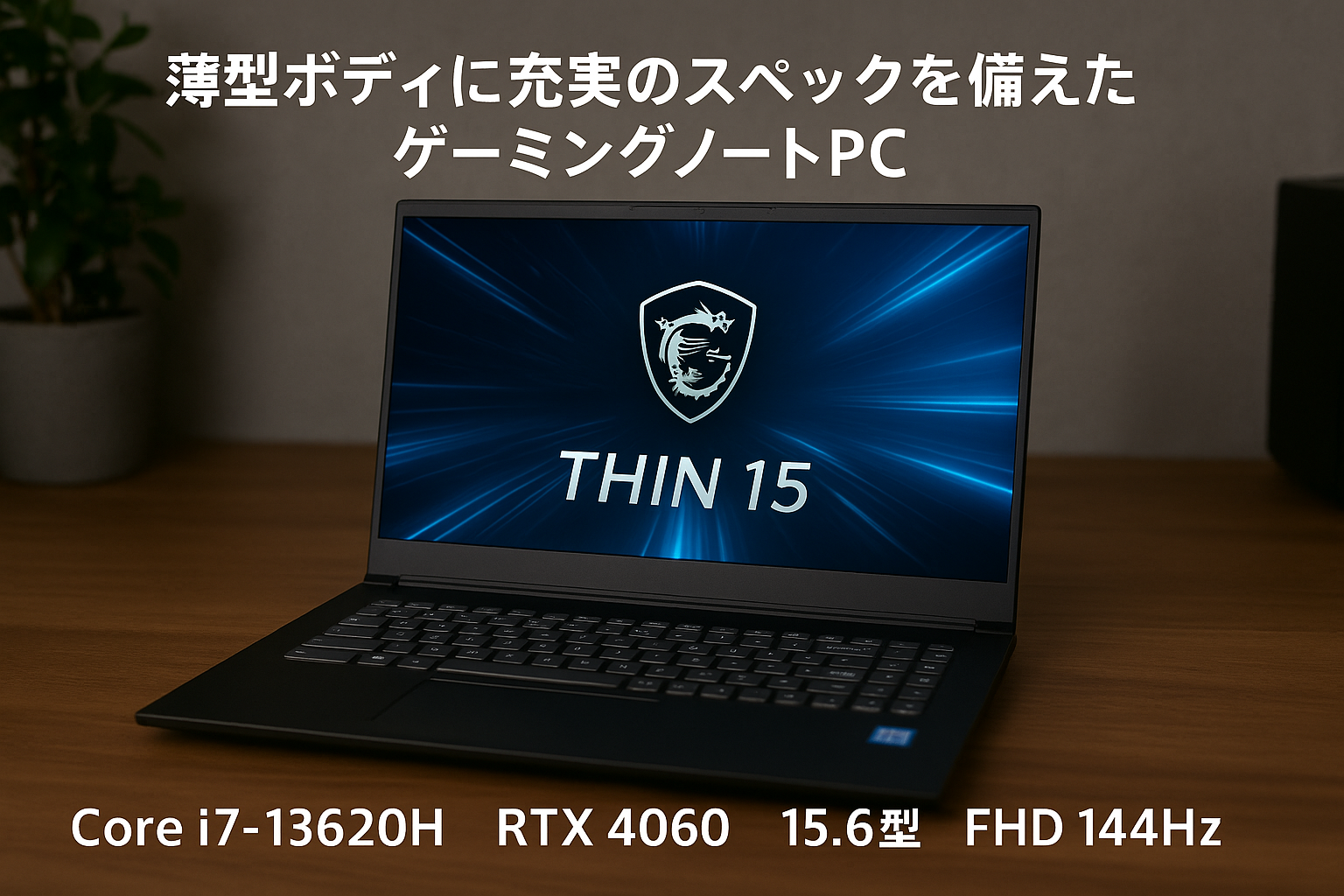 MSIゲーミングノートPC Thin15 Core i7-13620H RTX4060 15.6インチ FHD 144Hz 32GB 1TB Windows 11 Thin-15-B13VF-5018JP