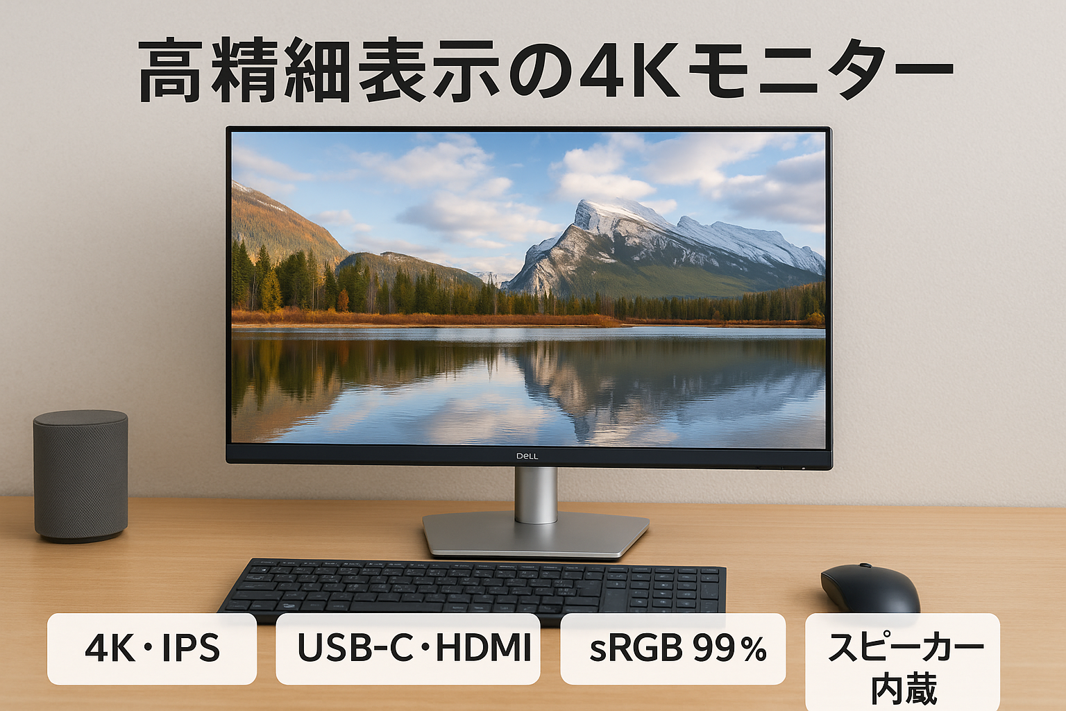 Dell S2725QC-A 27インチ 4K モニター(無輝点5年保証/4K/IPS非光沢/USB Type-Cx1,HDMIx2/sRGB 99%/4ms,120Hz/FreeSync Premium/HDR10/内蔵スピーカー/縦横回転,高さ調整)