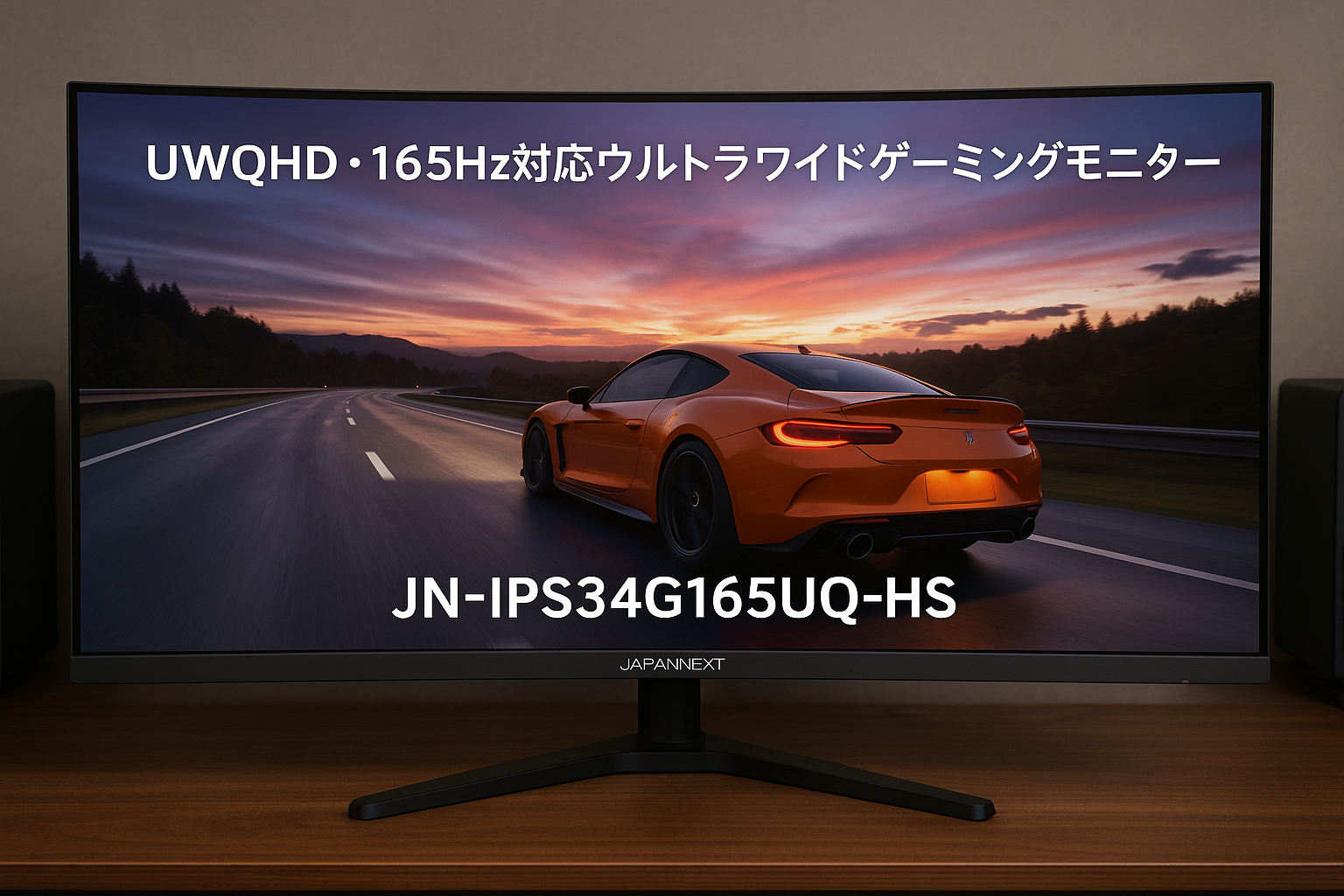 JAPANNEXT 34インチ IPSパネル搭載 165Hz対応 UWQHD(3440x1440)解像度 ウルトラワイドゲーミングモニター JN-IPS34G165UQ-HS HDMI DP HDR 1ms(MPRT) アスペクト比21:9 高さ調整 PBP/PIP 【2年保証】